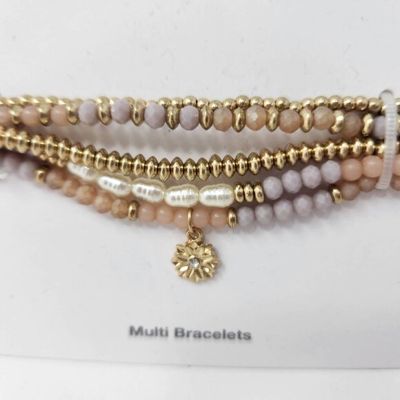 Time And Tru Multi Bracelets With Beads & Small Sunflower Pendant - Picture 2 of 6